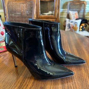 Gianvito Rossi Black Patent Ankle Boots